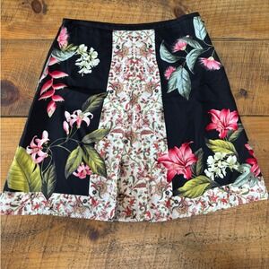 Tommy Bahama Womens 100% Silk Floral Hawaiian Tropical A-Line Skirt Size 8